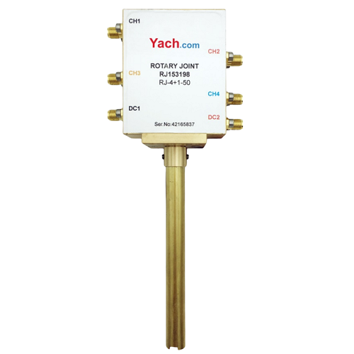 DC to 2.2 GHz 4 Channels Rotary Joints Style L, Average Power 5 Watts, CH1 to CH4: SMA 50 Ohms, DC1 to DC2: SMA Female, PN: RJ153198, $2999